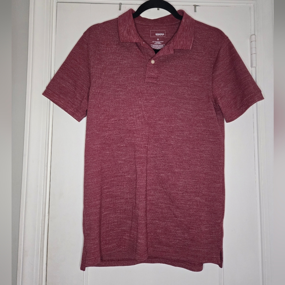 Sonoma Casual Polo Shirt - Men's Small - Burgundy